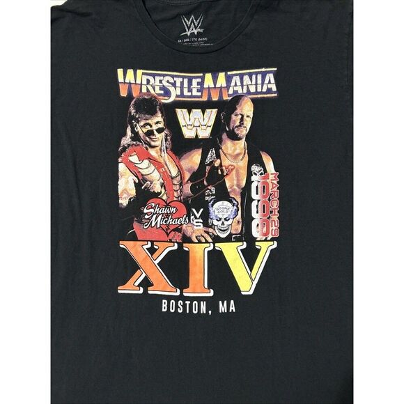 WWE WrestleMania Shirt Shawn Michaels Stone Cold Men’s 3X 1998 XIV Boston - Picture 2 of 6
